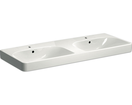 Vasque double GEBERIT Smyle Square 120 cm blanc avec 2 trous de robinetterie 500223011