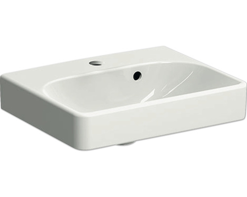 Lave-mains GEBERIT Smyle Square asymétrique 45 cm blanc avec revêtement 500222018