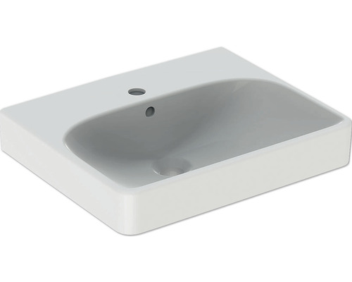Lave-mains GEBERIT Smyle Square asymétrique 50 cm blanc avec revêtement 500256018
