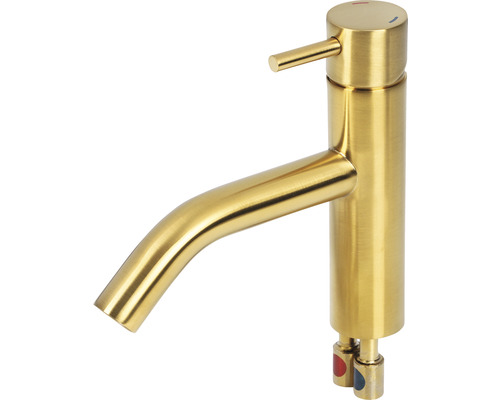 Robinet de lavabo coudé mat or Robinet de lavabo coudé mat or