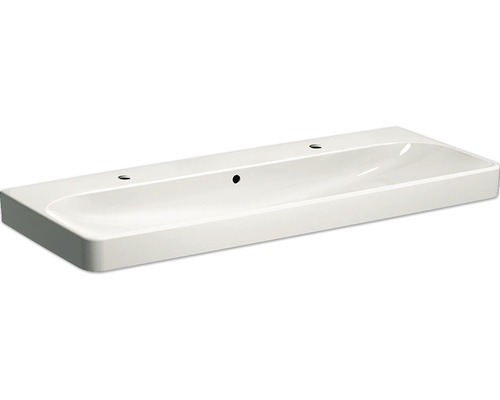 Vasque double GEBERIT Smyle Square 120 cm blanc avec 2 trous de robinetterie 500253011-0