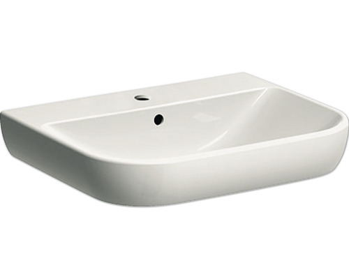 Lavabo standard Vasque GEBERIT Smyle 60,0 x 48,0 cm blanc brillant 500228011 Lavabo en céramique blanche pour montage mural