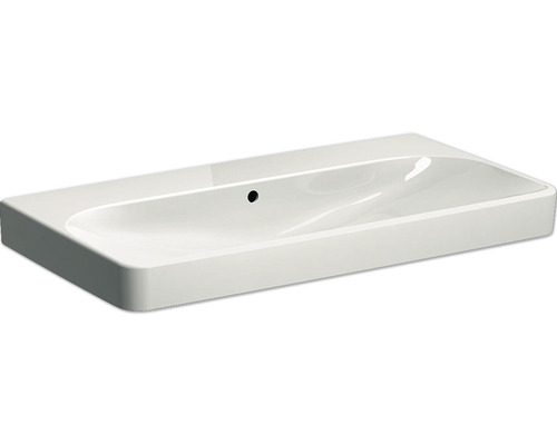 Vasque GEBERIT Smyle Square 90 cm blanc avec revêtement sans trou de robinetterie 500250018