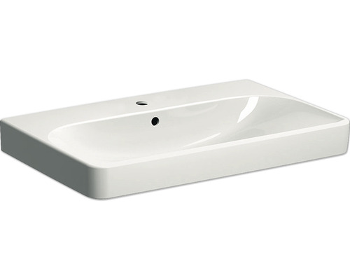 Vasque GEBERIT Smyle Square 75,0 x 48,0 cm blanc brillant 500249011 Lavabo en céramique avec trou de robinet et trop-plein