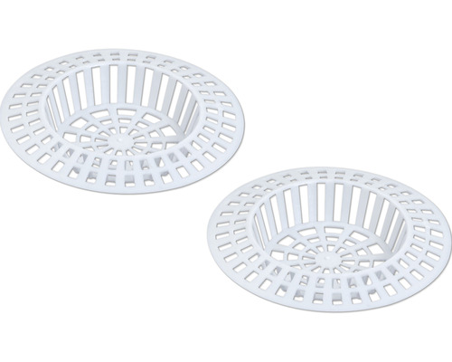Zwei Abflusssiebe aus Kunststoff