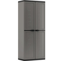 Armoire multifonctionnelle en plastique gris avec quatre portes