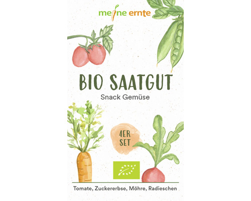 Semences bio meine ernte Légumes snack tomate carotte petits pois radis