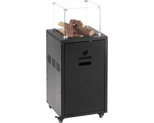 Landmann Gas-Feuertisch mit Glasaufsatz und Rollen