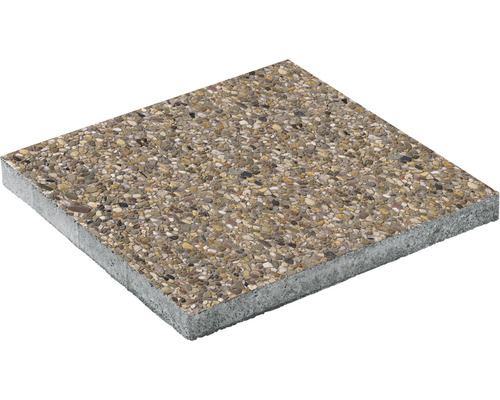 Dalle en béton lavé béton gravier du Rhin 8/16 mm 50 cm x 50 cm x 4 cm Dalle de pavage en béton avec motif de galets