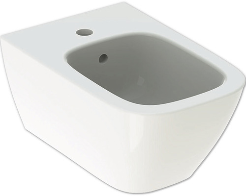 Bidet suspendu GEBERIT Smyle Square blanc avec émail spécial KeraTect® 500209018 Bidet blanc suspendu pour la salle de bains