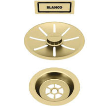 Blanco Logo zusammen mit einem Siebkorb und einem Spülenablauf