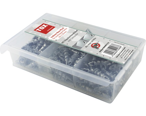TOX Indoor Box Plus avec 90 chevilles pour plaques de plâtre et vis pour plaques doubles jusqu''à 25 mm, charge maximale 20 kilogrammes