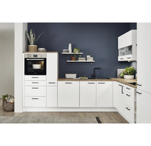 nobilia elements Winkelküche mit Geräten Urban 450 cm alpinweiss matt vormontiert Variante rechts 4004539047372