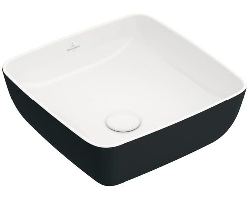 Vasque à poser Villeroy & Boch Artis 41 cm carré blanc/coal black 417841BCT8