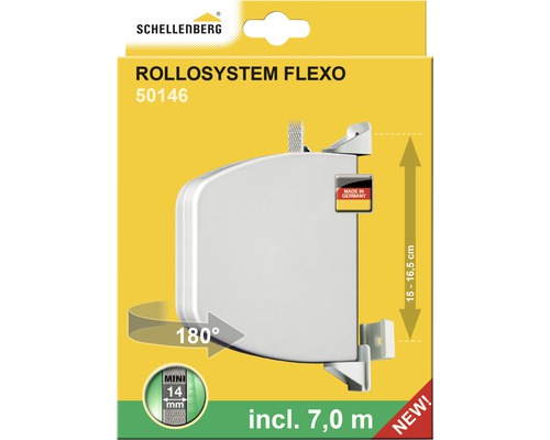 Enrouleur à visser Mini Flexo Schellenberg 50146 pivotant, blanc