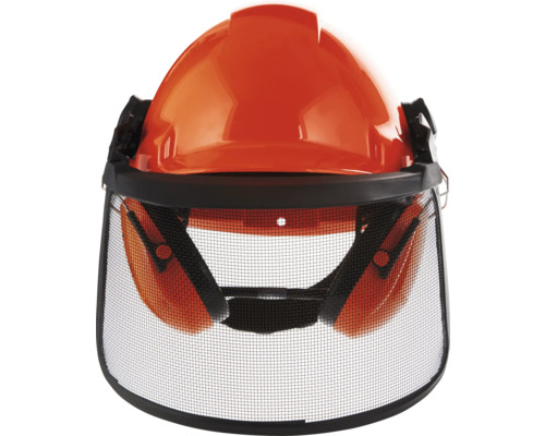 Casque forestier avec visière de protection et protection auditive