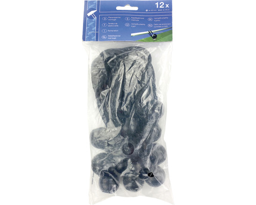 Zwölf Planenspanner mit Kugel in einer Verpackung