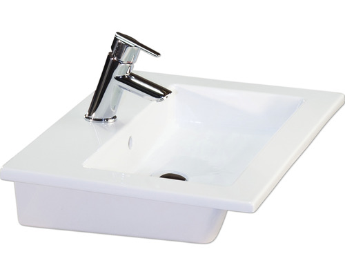 Vasque pour meuble Sanox Gala 61 x 46 cm blanc brillant 10210101 Lavabo avec robinet