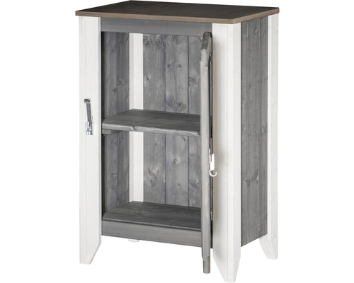 Gartenschrank/Outdoorküche Konsta Typ 561 inkl. 1 Tür 60 x 40 x 88 cm hellgrau-creme