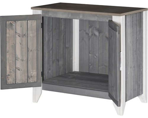 Gartenschrank/Outdoorküche Konsta Typ 561 Sideboard inkl. 2 Türen 80 x 40 x 73 cm hellgrau-creme