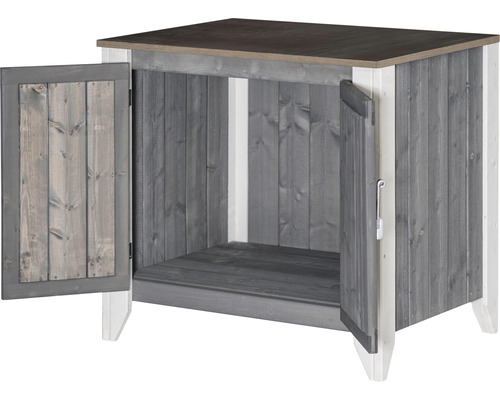 Gartenschrank/Outdoorküche Konsta Typ 561 Sideboard inkl. 2 Türen 80 x 60 x 73 cm hellgrau-creme