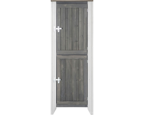 Gartenschrank/Outdoorküche Konsta Typ 561 Hochschrank inkl. 2 Türen 60 x 40 x 160 cm hellgrau-creme