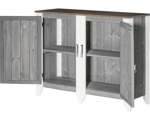 Armoire à outils/Cuisine d'extérieur Konsta type 561 Buffet avec 2 portes 115x40x88 cm gris clair-crème