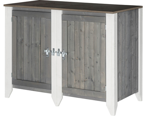 Armoire à outils/Cuisine d'extérieur Konsta type 561 Buffet avec 2 portes 115x60x88 cm gris clair-crème