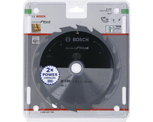 Bosch Kreissägeblatt Standard for Wood, Durchmesser 190 Millimeter