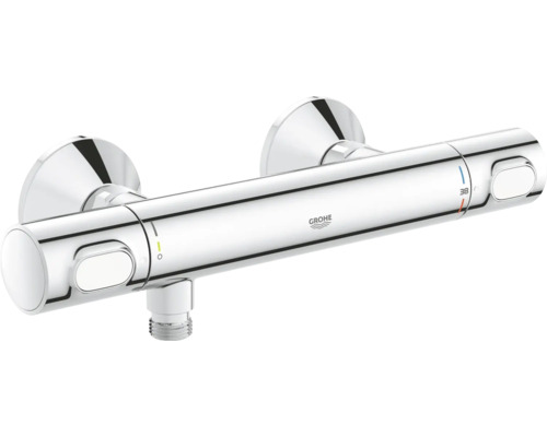 Robinet de douche avec thermostat Grohe Quickfix Precision Flow chrome 34840000 Mitigeur thermostatique apparent Grohe pour douche