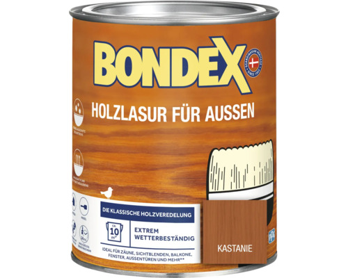 Lasure pour bois extérieur Bondex, couleur châtaigne