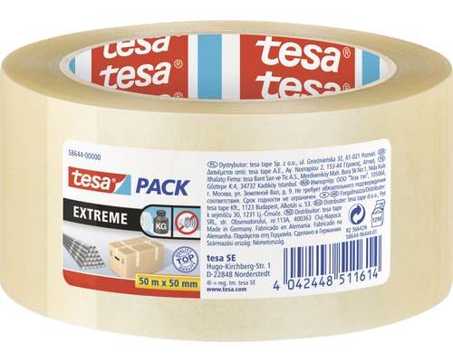 Ruban d’emballage transparent tesapack® Extreme 50 m x 50 mm Ruban adhésif Tesa Pack Extreme, 50 mètres sur 50 millimètres