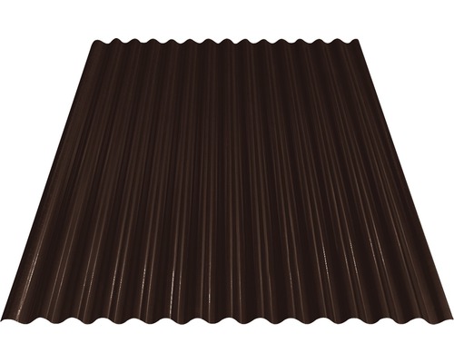 Tôle ondulée PRECIT Sinus S18 76/18 brun chocolat RAL 8017 1200 x 883 x 0,4 mm