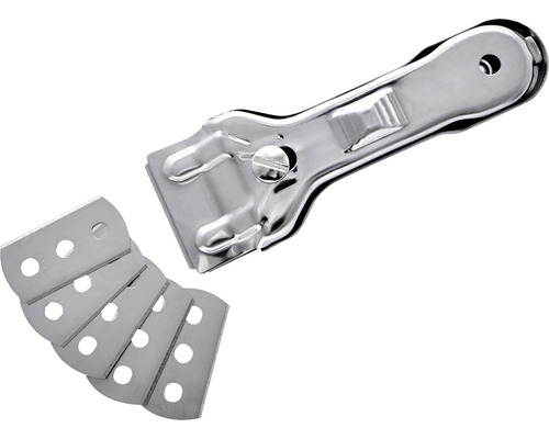 Glasschaber aus Metall mit Ersatzklingen