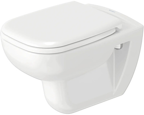 Wand-WC Set DURAVIT DuraHome Tiefspüler offener Spülrand weiß glänzend mit WC-Sitz 45960900A1