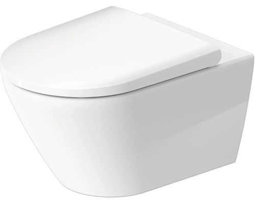 WC suspendu DURAVIT D-Neo cuvette à fond creux à bride ouverte blanc brillant avec abattant 45770900A1