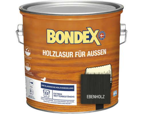 Lasure pour bois BONDEX bois d’ébène 2,5 l