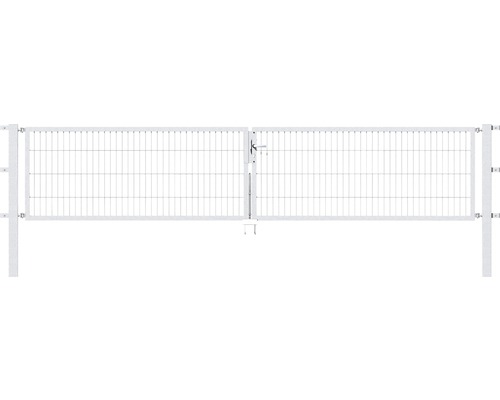 Portillon grillagé double ALBERTS Flexo 400 x 80 cm y compris poteaux 8 x 8 cm galvanisé à chaud