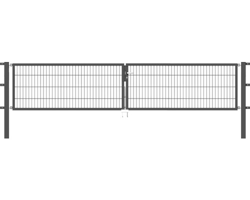 Stabgitter-Doppeltor ALBERTS Flexo 400 x 80 cm inkl. Pfosten 8 x 8 cm anthrazit