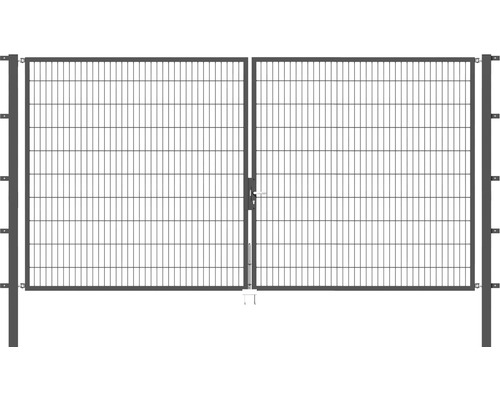 Stabgitter-Doppeltor ALBERTS Flexo 400 x 200 cm inkl. Pfosten 8 x 8 cm anthrazit