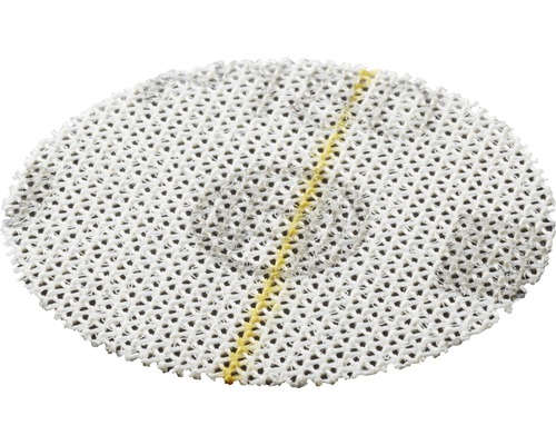 Tissu blanc rond avec couture jaune