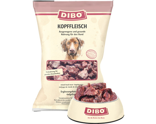 Aliments bruts pour animaux DIBO® viande de tête 2 kg surgelés-0