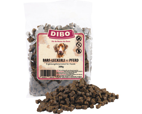 Dibo Barf-Leckerli mit Pferd für Hunde in 200-Gramm-Packung