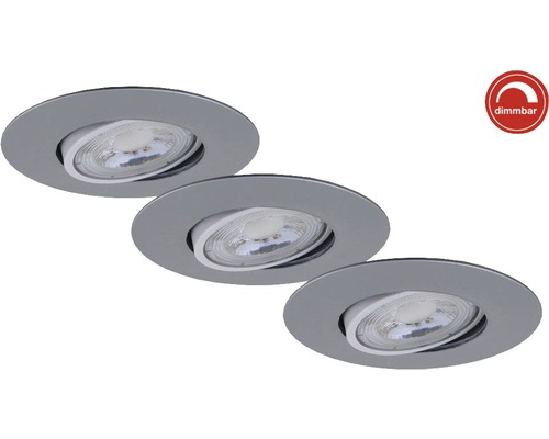 Trois spots encastrables à intensité variable