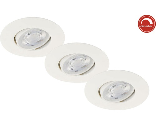 Trois spots encastrables à intensité variable