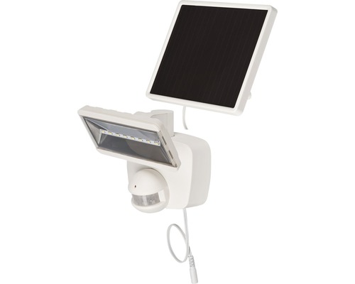 Solar LED Sensor Wandstrahler SOL 800 IP44 mit Solar-Panel 400 lm 6000 K tageslichtweiß mit Bewegungsmelder weiß Leuchtdauer ca 3,5 h Brennenstuhl