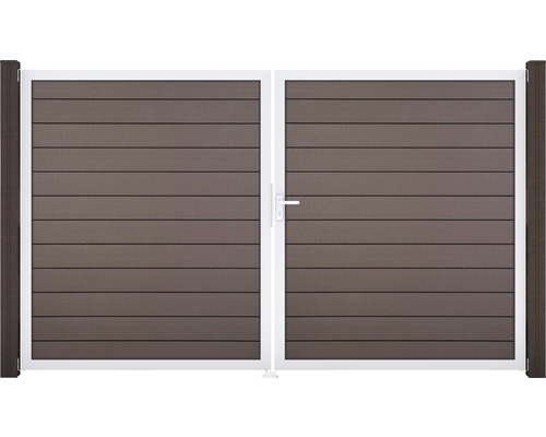 Doppeltor GroJa Flex rechts Rahmen Aluminium 300 x 180 cm terra