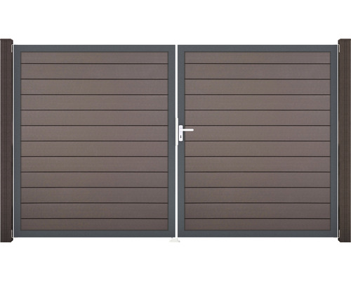 Portillon double GroJa Flex droite cadre anthracite 300 x 180 cm terra