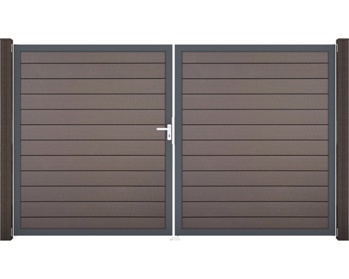 Portillon double GroJa Flex gauche cadre anthracite 300 x 180 cm terra