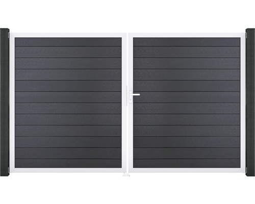 Portillon double GroJa Flex droite cadre aluminium 300 x 180 cm anthracite